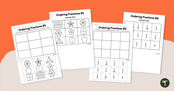Image of Ordering Unit Fractions Cut and Paste