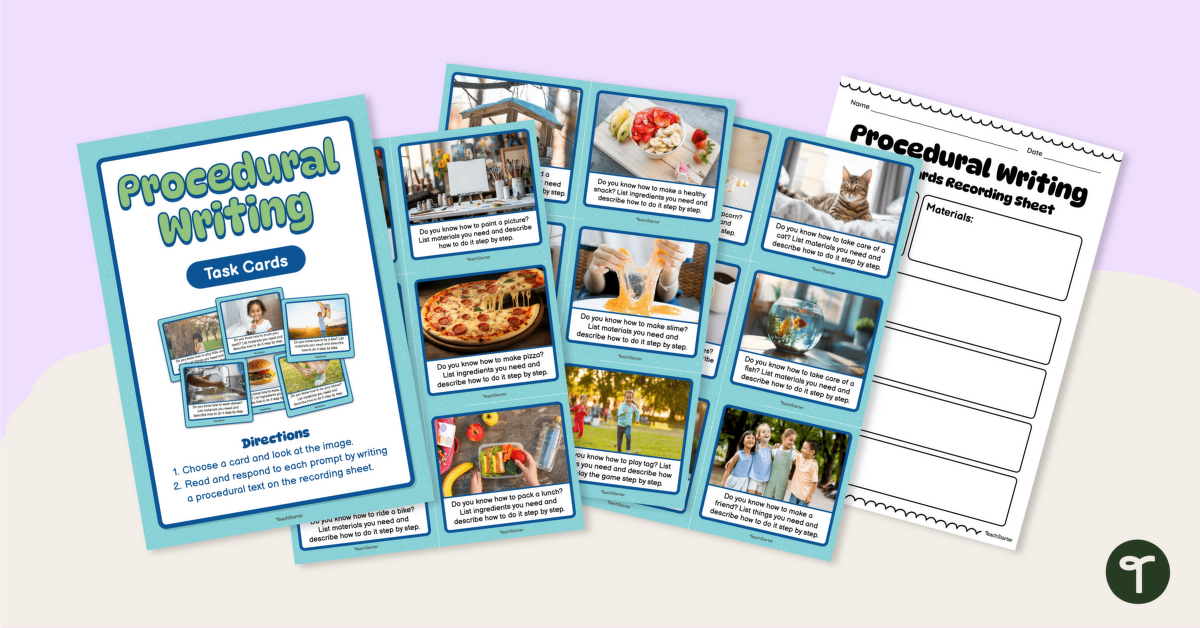 Procedural Writing Prompt Task Cards teaching resource
