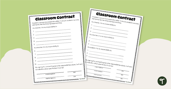 Go to Student Behavior Contract Template teaching resource