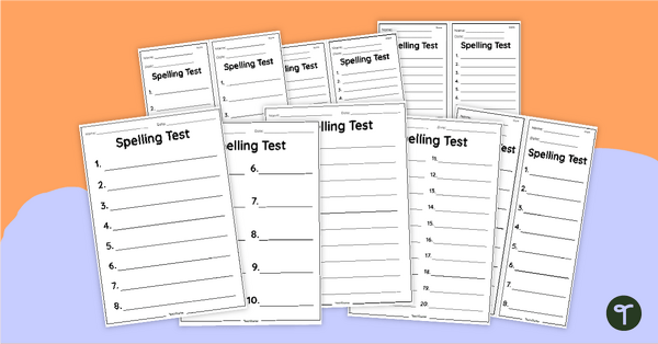 Go to Spelling Test Template Pack teaching resource