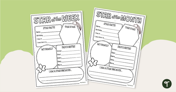 Go to Star of the Week Poster Templates teaching resource