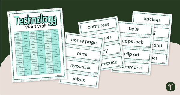 Go to Technology Word Wall Vocabulary teaching resource