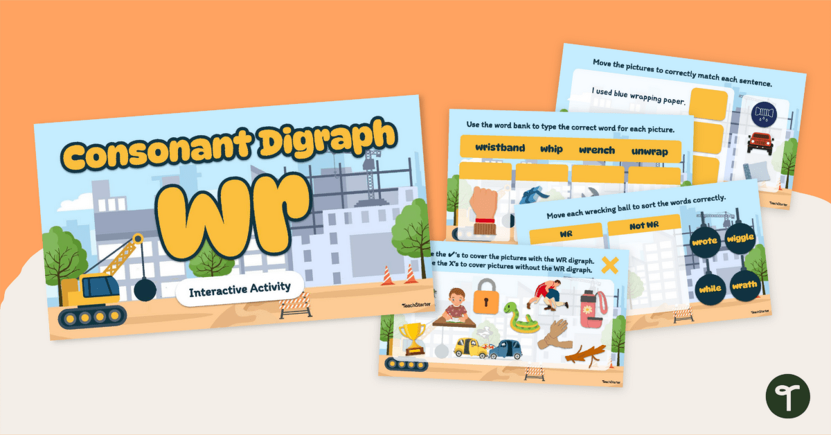 Consonant Digraph WR Interactive teaching-resource