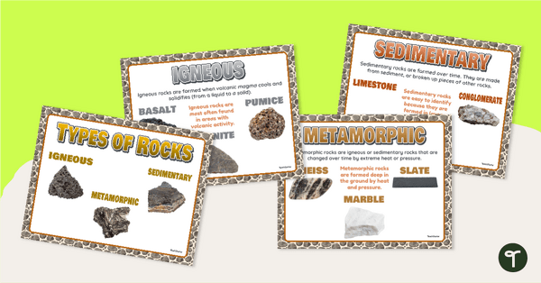 Go to Types of Rocks Posters teaching resource