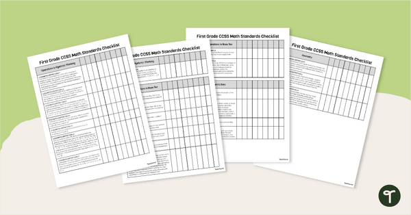 Go to Common Core Math Standards Checklists - 1st Grade teaching resource