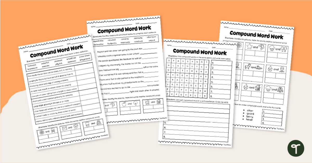 Compound Word Worksheets for Big Kids teaching resource