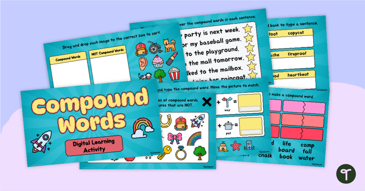 Compound Words Digital Learning Activity teaching resource