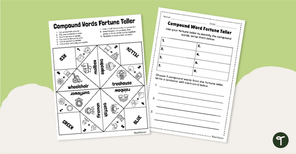 Go to Compound Words Fortune Teller teaching resource