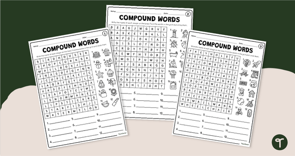 Go to Compound Words - Word Search Pack teaching resource