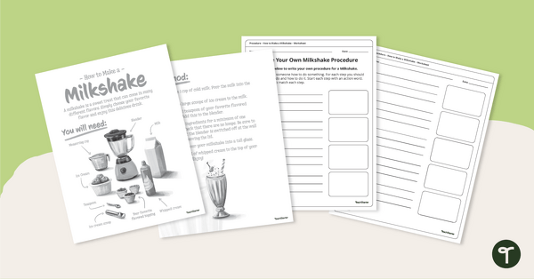 Go to How to Make a Milkshake – Procedural Writing Worksheet teaching resource