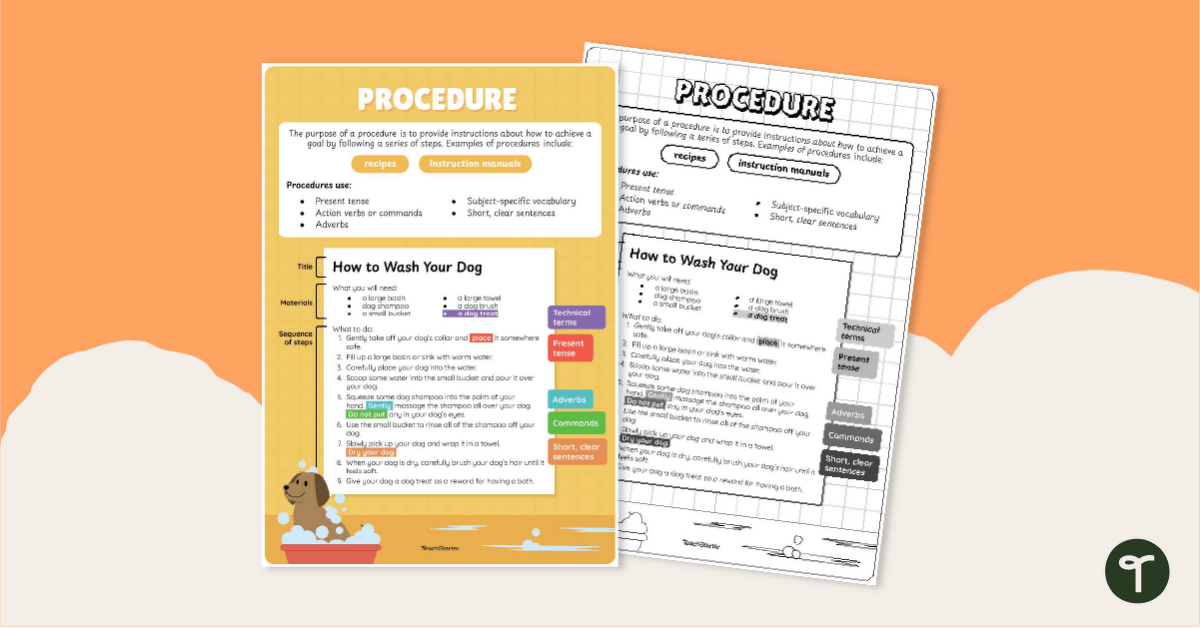 Procedure Text Type Poster With Annotations teaching resource