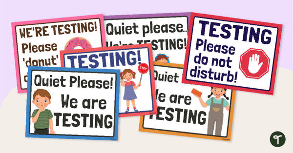 Go to Testing in Progress Sign Bundle teaching resource
