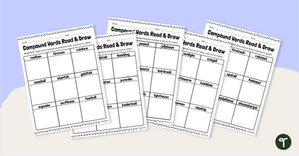 Go to Compound Words Read and Draw Worksheets teaching resource
