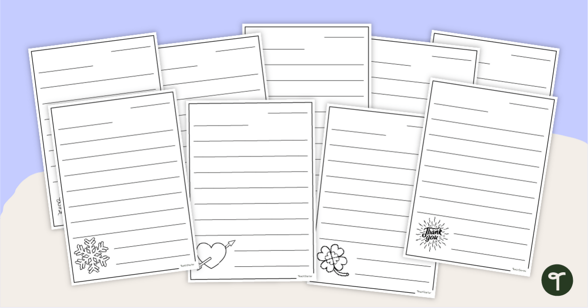 Themed Letter Writing Template Pack teaching resource