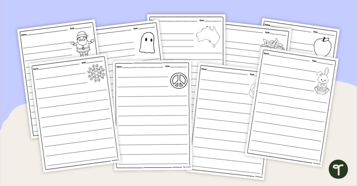 Holidays and Seasons - Lined Writing Paper Templates teaching-resource