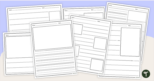 Go to Writing Paper with Picture Box - Differentiated Templates teaching resource
