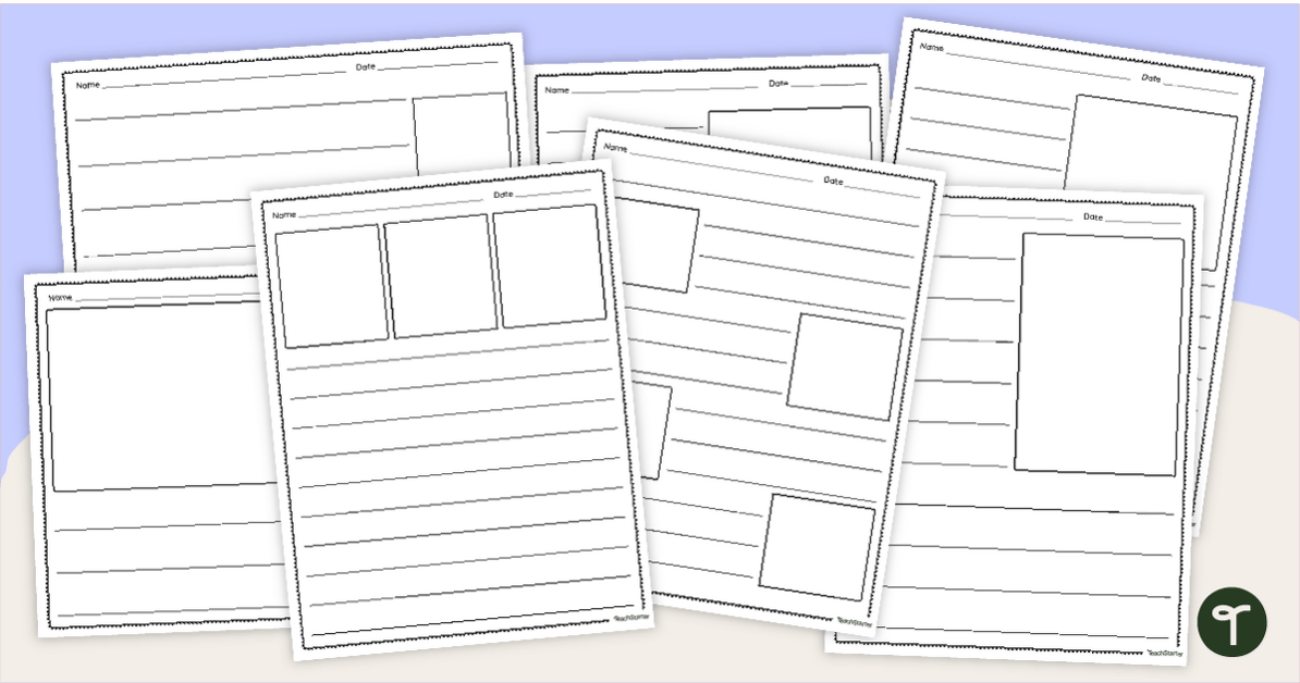 Writing Paper with Picture Box - Differentiated Templates teaching resource