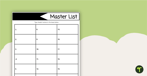 Go to Auto-Fill Class List Template teaching resource