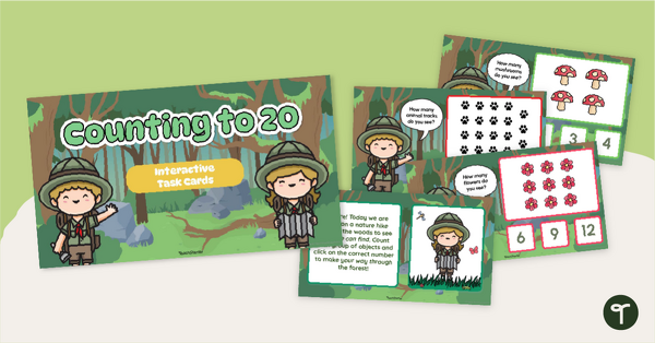 Image of Counting to 20 Interactive Task Cards