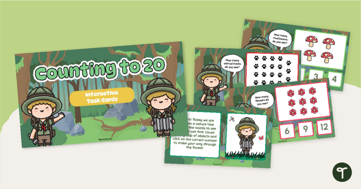 Counting to 20 Interactive Task Cards teaching-resource