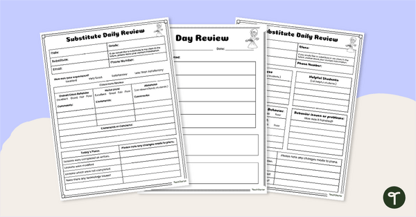 Go to Substitute Teacher Review Form teaching resource