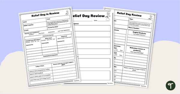 Go to Relief Teacher Review Form teaching resource