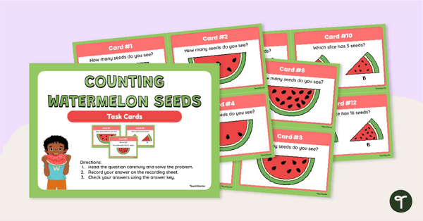 Go to Counting Watermelon Seeds Task Cards teaching resource