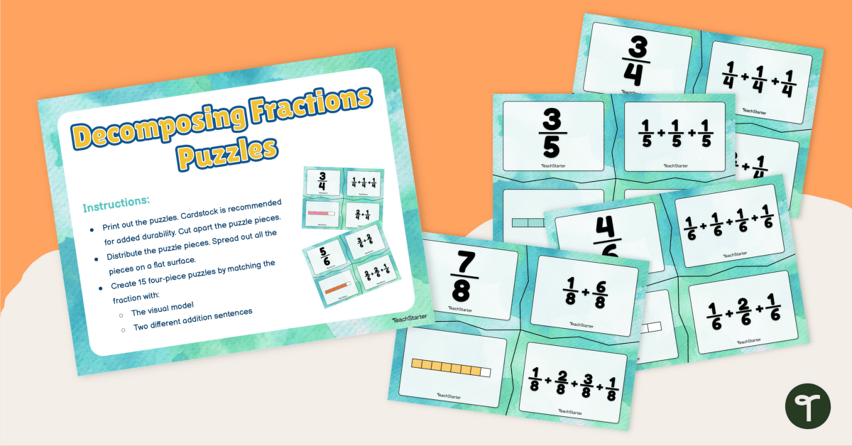 Decomposing Fractions Puzzles teaching-resource