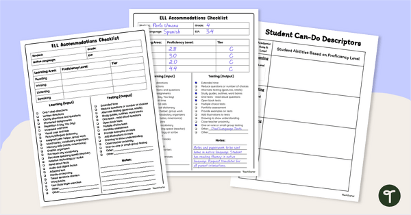 Go to ELL Accommodations Checklist - Data Tracker teaching resource