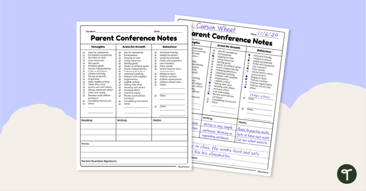 Parent-Teacher Interview Form teaching resource