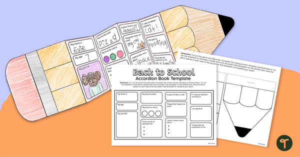 Go to All About Me Accordion - Back to School Craft teaching resource