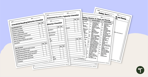 Go to Reading Behaviors - Anecdotal Notes Template teaching resource