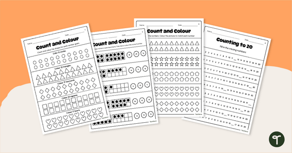 Go to Counting 1-20 Worksheet Pack teaching resource