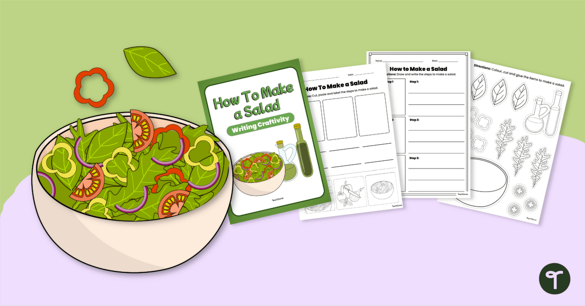 How to Make a Salad – Procedural Writing Craftivity teaching resource