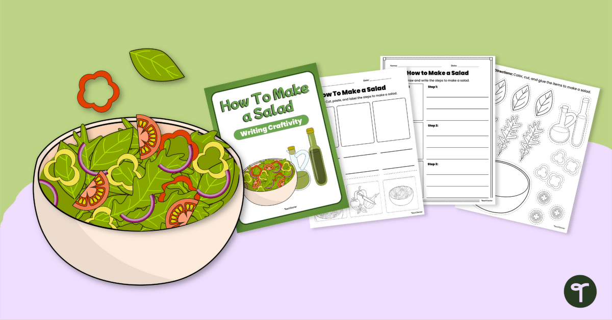 How to Make a Salad – Procedural Writing Craftivity teaching-resource