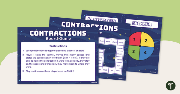 Go to Contractions Board Game teaching resource