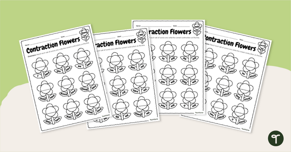 Go to Contraction Flowers Worksheets teaching resource