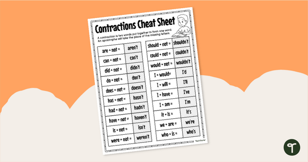 Go to Free Contractions Student Reference Sheet teaching resource
