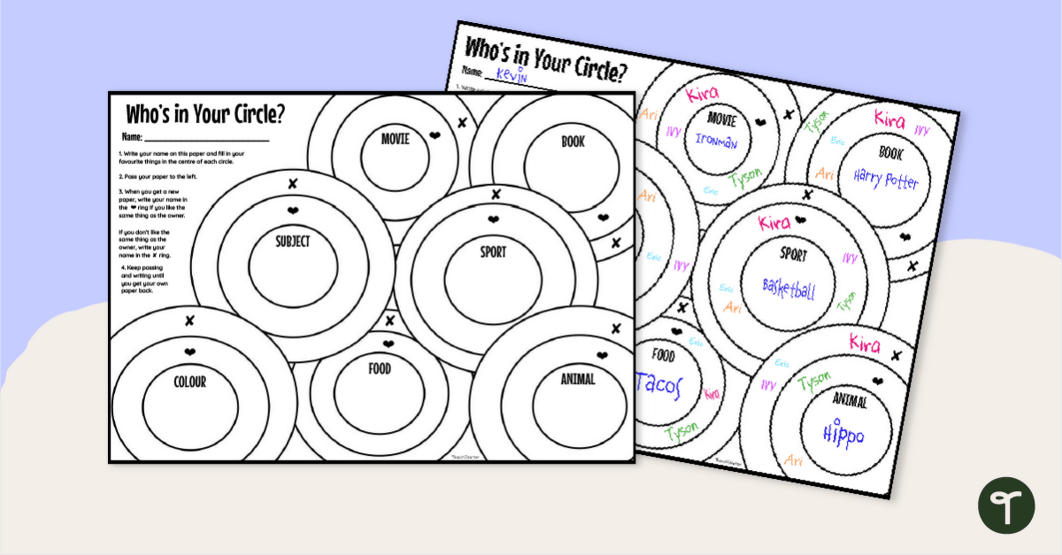 Who’s in Your Circle? Icebreaker Activity for KS2 teaching resource