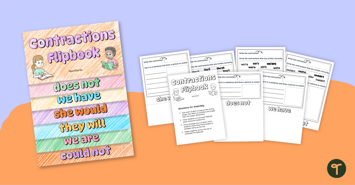 Contractions Flipbook teaching-resource