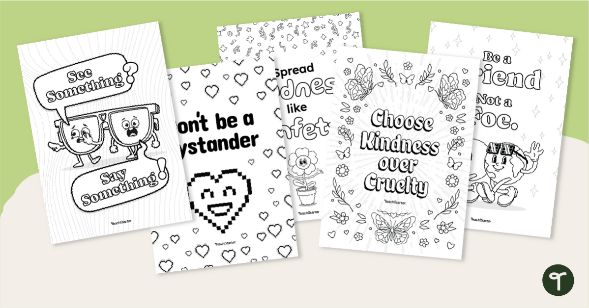 Anti-Bullying Coloring Sheets teaching-resource