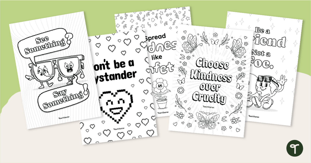 Anti-Bullying Colouring Sheets teaching resource