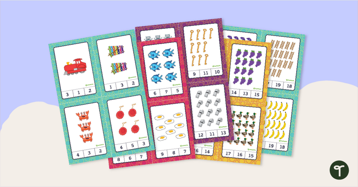 Numbers 1–20 Clip Cards teaching-resource