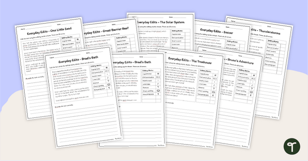 Go to 18 Editing Worksheets - Spelling, Grammar and Punctuation teaching resource