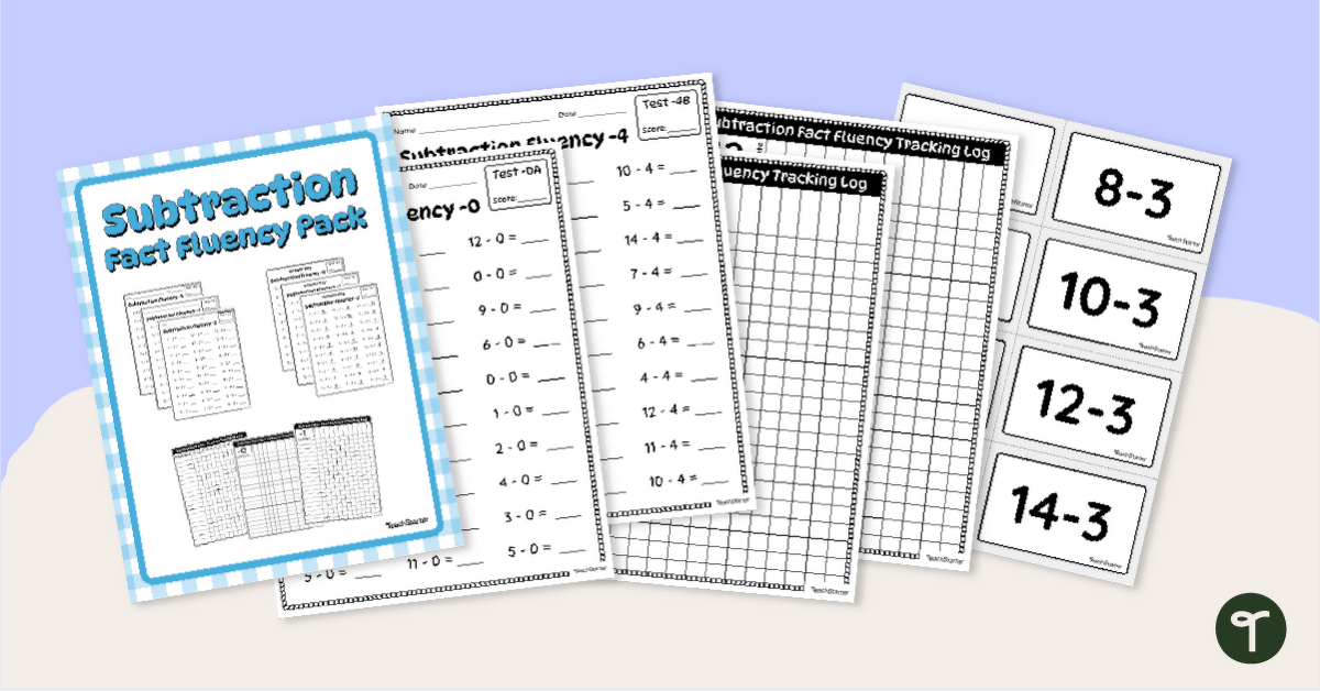 Subtraction Fact Fluency Assessments teaching-resource