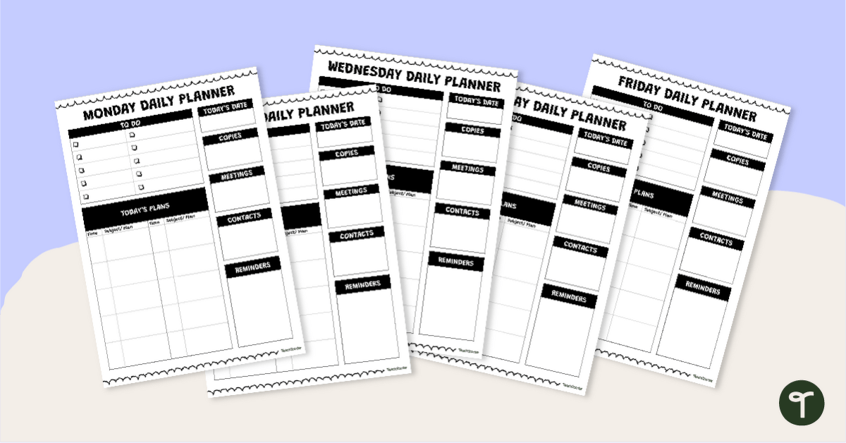 Daily Lesson Plan Template teaching resource