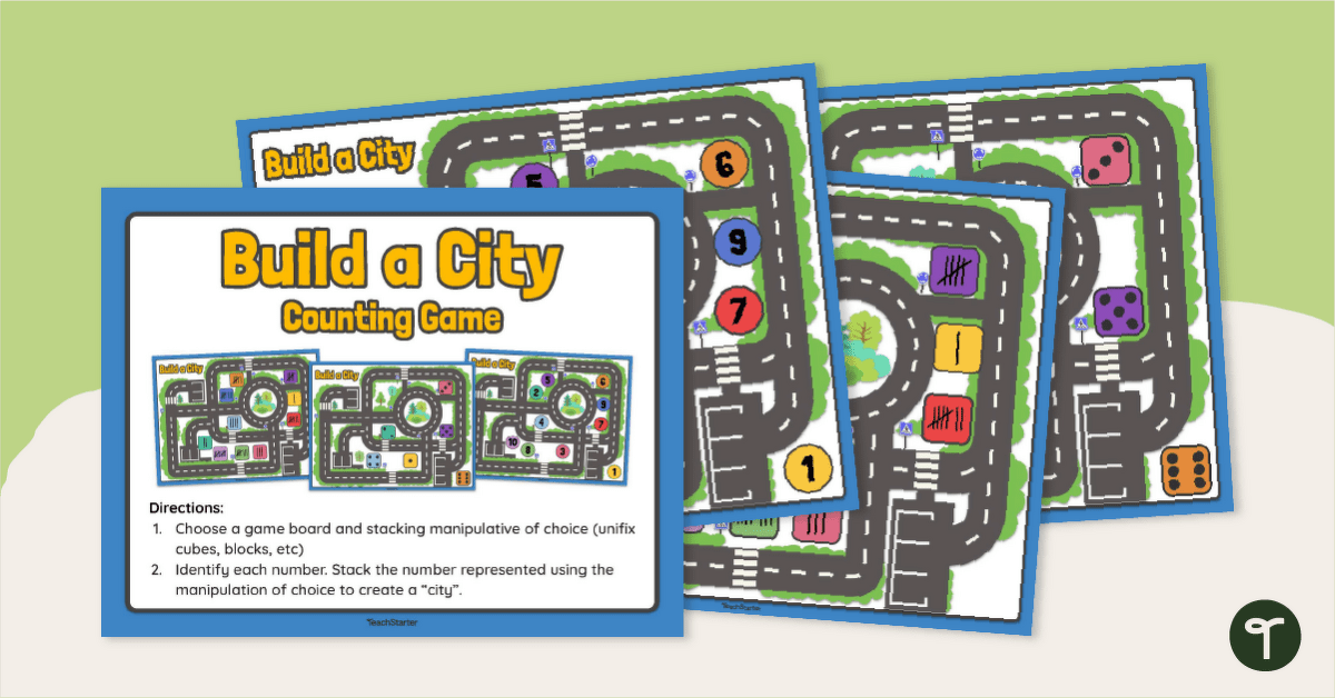 Build a City Counting Game teaching resource
