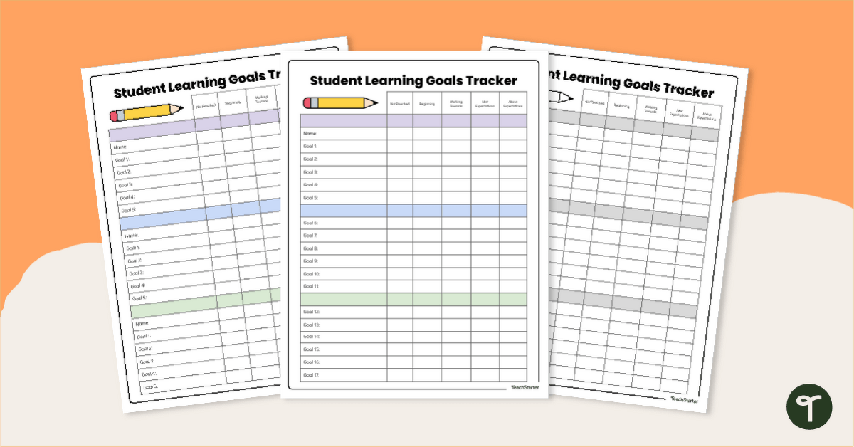 Student Learning Goals Tracker teaching resource