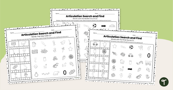 Go to /r/ Words Articulation - Speech Therapy Worksheets teaching resource