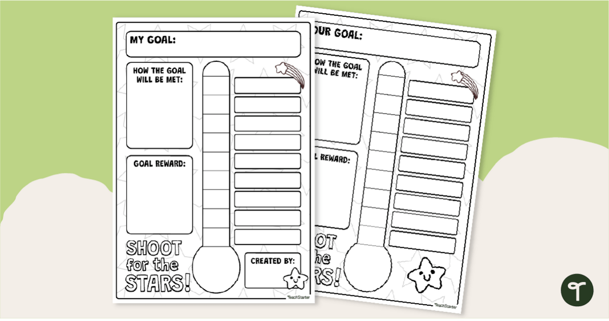 Goal Setting Thermometer Template teaching resource